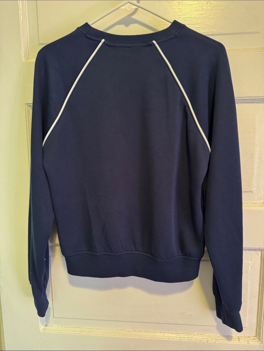 SPANX Navy Sweatshirt with White Raglan Piping - Picture 2 of 3